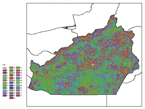  نقشه ظرفیت تبادلی کاتیون خاک در عمق 15 سانتیمتری استان سمنان