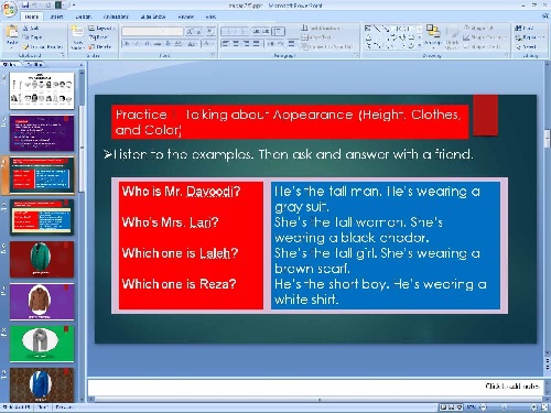  پاورپوینت درس پنجم زبان انگلیسی پایه هفتم (My Appearance)