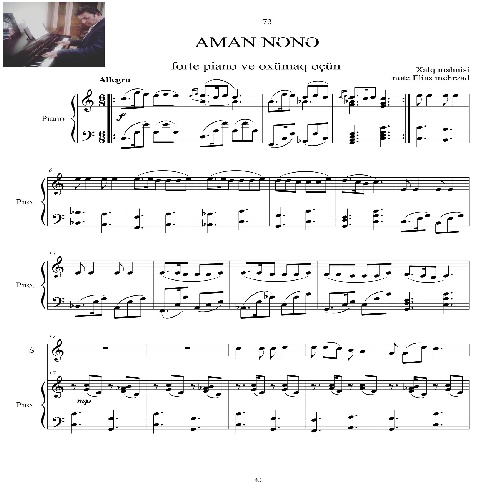  نت آهنگ آذری آمان ننه در4ص برای پیانو اواز درفرمت pdf