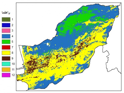  نقشه بافت خاک در عمق 100 سانتیمتری استان گلستان