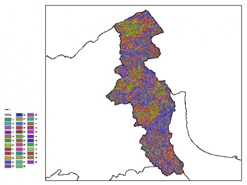  نقشه ظرفیت تبادلی کاتیون خاک در عمق 5 سانتیمتری استان اردبيل