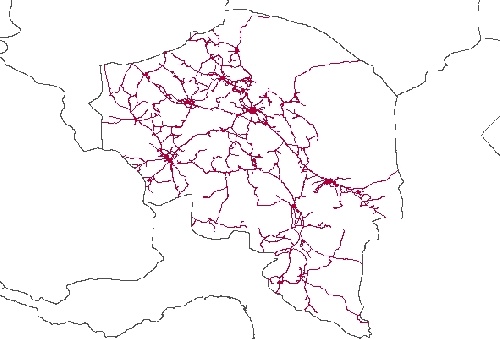  نقشه GIS راههای استان کرمان با آخرین تغییرات سال 96در فرمت Shapefile 