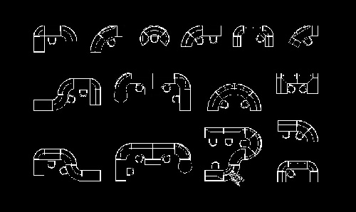  فایل اتوکد آبجکت انواع مبلمان بخش پذیرش فضای کاری