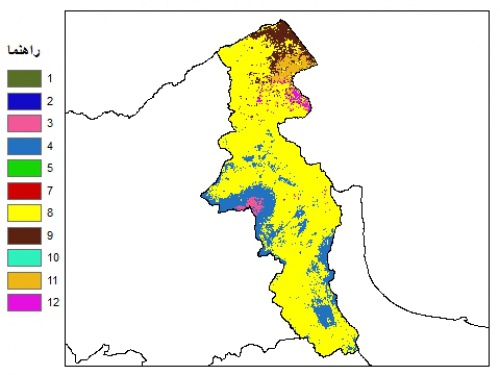  نقشه بافت خاک در عمق 60 سانتیمتری استان اردبيل