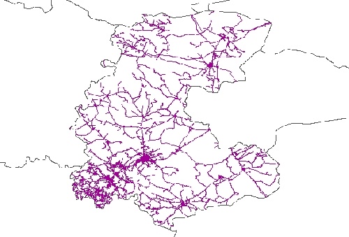  نقشه GIS راههای استان مرکزی با آخرین تغییرات سال 96در فرمت Shapefile 