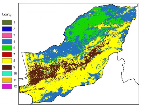  نقشه بافت خاک در عمق 60 سانتیمتری استان گلستان