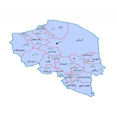  وکتور استان  کرمان به تفکیک شهرستان ها