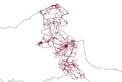  نقشه GIS راههای استان اردبیل با آخرین تغییرات سال 96در فرمت Shapefile 