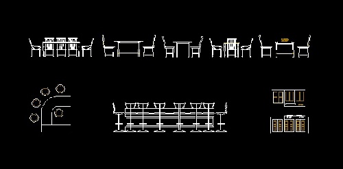  فایل اتوکد آبجکت انواع میزهای ناهارخوری